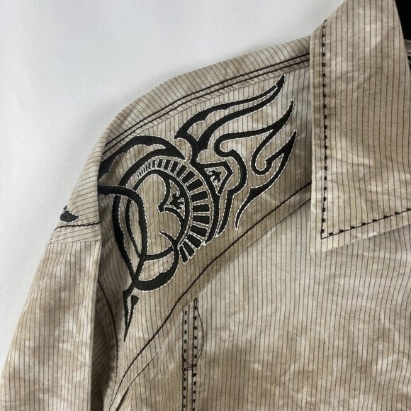Roar Classic Western-Style Shirt w/ Embroidered Slash Designs Mens Size XXL - Picture 4 of 13